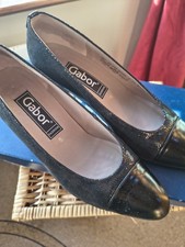 Gabor Real Leather Black Smart Low Court Shoes 5