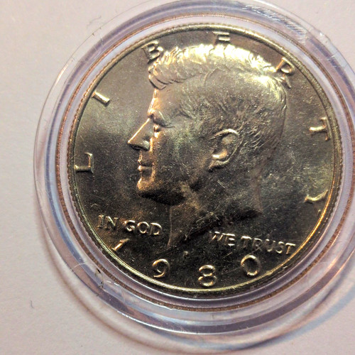 1980 kennedy half dollar - half,