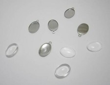 20 silver plated oval pendant