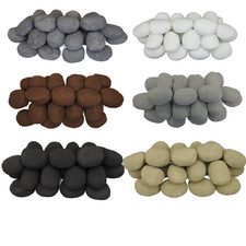 Gas fire Coal Pebbles Brown Duck Egg Black Beige Grey White Replacement Stones