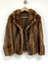 Hector Hunter London Mink Fur short jacket Size M approx. Warm brown colour