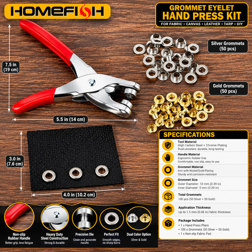 Steel eyelet pliers hole punch - steel,