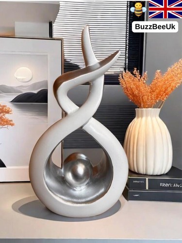 Silver abstract sculpture - silver,