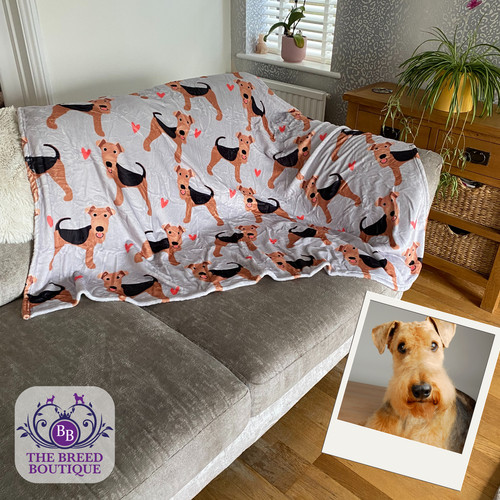Airedale terrier blanket throw - airedale,