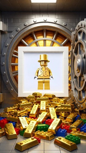 Gold minifigure display - minifigure,