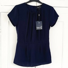 Fee G Navy Top Size UK 10 Women’s Ladies New With Tags BNWT Short Sleeve