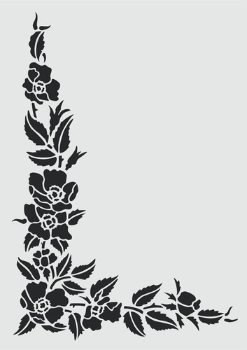 Flower stencil briar rose - stencil,