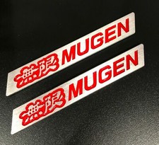 2X Red JDM Mugen Chrome Badge Emblem Side Spoiler Fit For ALL CARS