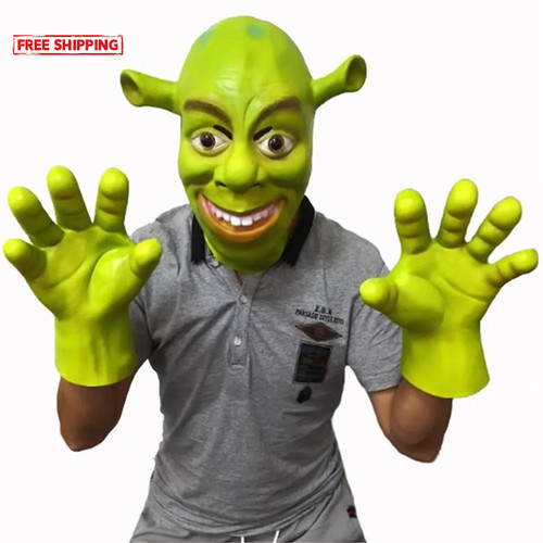 Green shrek mask halloween - green,