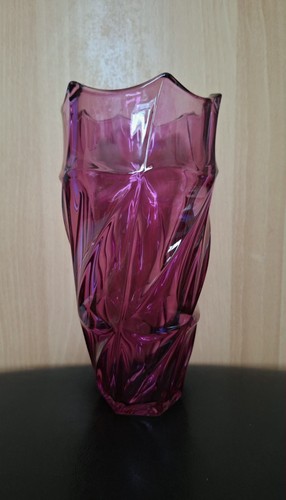 Purple crystal glass vase - purple,