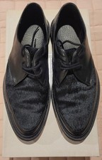 Black Leather Lace Up "Ask the