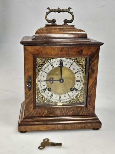 Walnut miniature mantel clock - walnut,