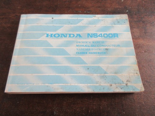 Honda ns400r owner manual - owner's,