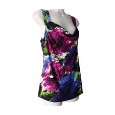luis Civit tank BNWT vest top floral tank Sleeveless Multi Green 16 colourful