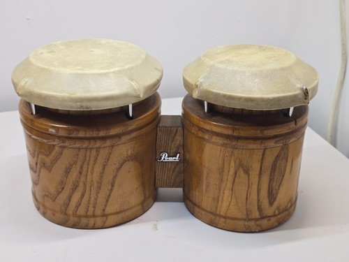 Pearl wooden bongos pair - wooden,
