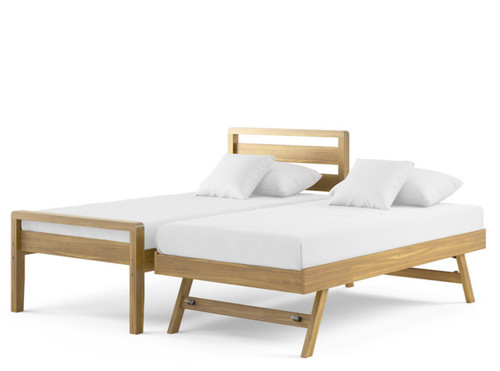 Bed frame wooden oak veneer - veneer, 3