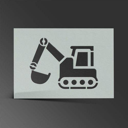 Digger stencil jcb - digger,