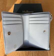 Mulberry Continental Bi-fold Zipped Wallet Purse - Cloud Blue SUPER CLEAN & Box