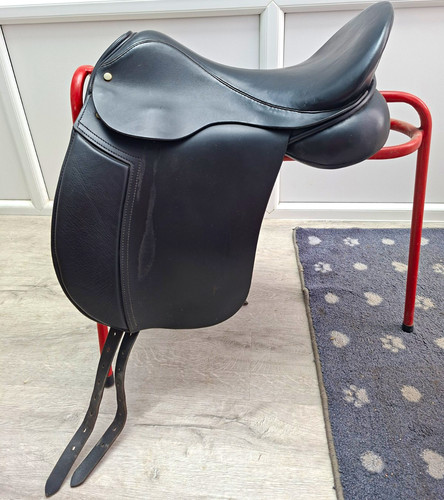 Black leather dressage - dressage, saddle