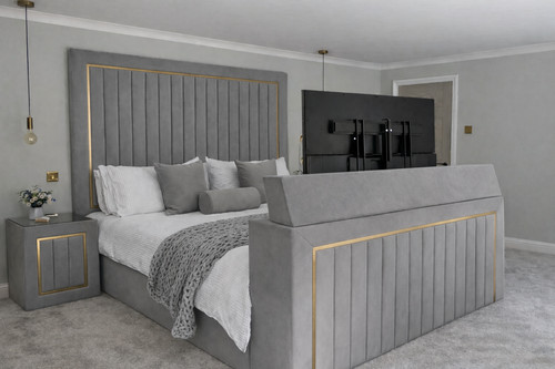 Bed frame luxury cream - bed,