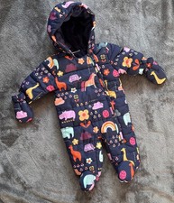 Baby Girls Navy Unicorn And Rainbows Next Snowsuit, Fits Upto 1 Months