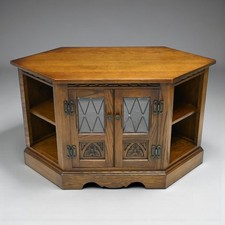 Old Charm  Corner TV Stand Video Cabinet Model 2441 Light Oak FREE UK Delivery