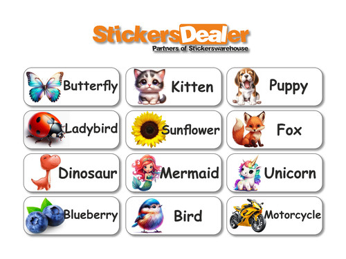 Custom name school stickers - custom,