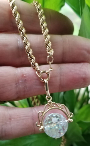 9ct gold rope style chain - , chain/
