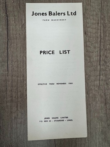Jones balers limited - limited, pricel