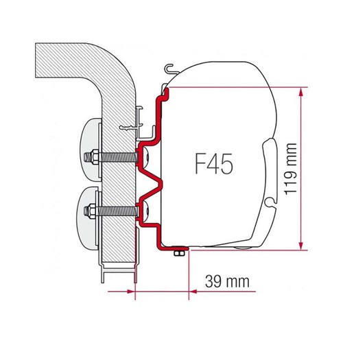 Fiamma 300cm adapter bracket - 300cm,