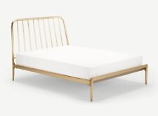 New Contemporary Brushed Brass Metal 4'6'' Double Bed Bedstead *Made.com Alana*