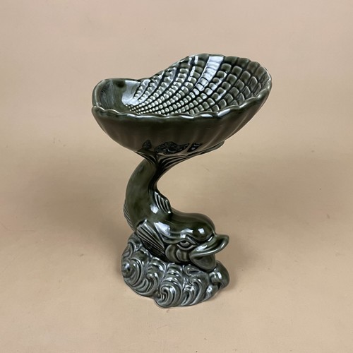 Vintage ceramic pedestal bowl - ceramic,
