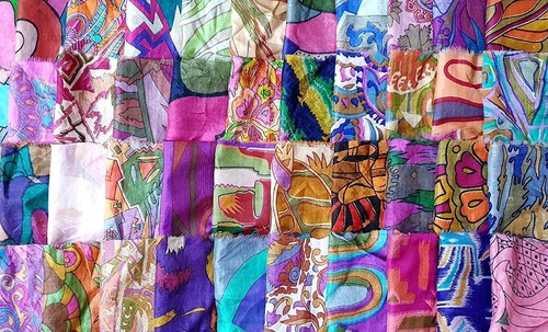 Ind pcs silk sari - ind, 8"x8"