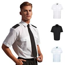 Mens Shirt Short Sleeve Pilot Police Security Guard Doorman Workwear Uniform