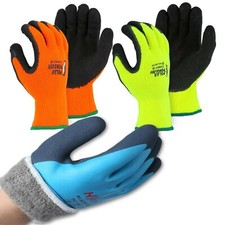 Thermal Insulated Waterproof Winter Work Gloves Fully Latex Coated Cold Safety