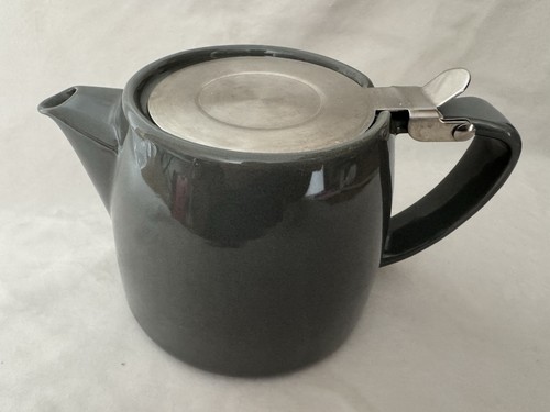 Grey ceramic teapot - grey,