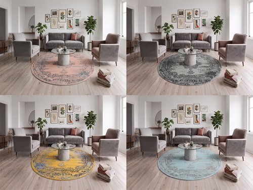 Distressed round rug - distressed,