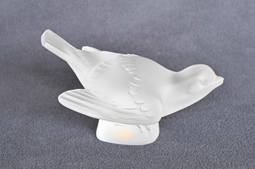 Lalique frosted sparrow with - lalique,