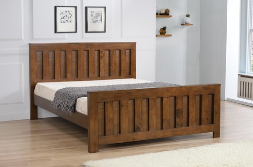 Rustic oak bed - oak, solid