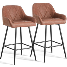 2/4x Bar Stools Velvet/Faux