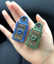 Set of Rare Blue and Green Coronet Midget Vintage Miniature 16mm Bakelite Camera