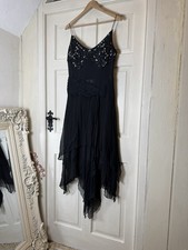 Black Embellished 100% Silk