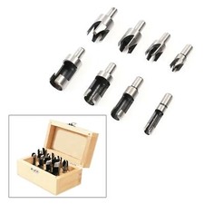 Wood Plug Hole Cutter Set In Wood Box 10mm Drill Bit 8PCS
