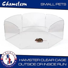 Paneled Clear Plastic Pen 8 Piece for Small Pets Hamster Run Playpen