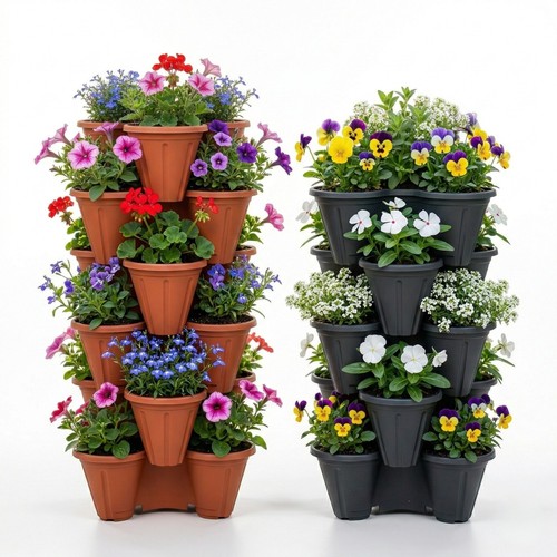 Tri pot stacking strawberry - tri-pot,