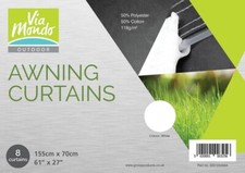 Via Mondo Awning Curtains 155 X 70Cm (8) White QQ123458A