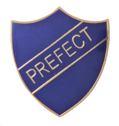 Blue prefect badge for - badge, schools