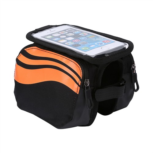 Orange bike top tube - tube, bag