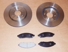 2x Front Brake Disc + Pad Set For Nissan Navara D40 2.5DCi 16" Wheel Rim 2005+