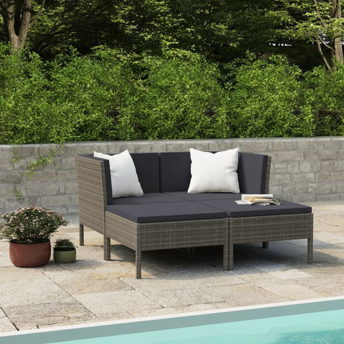 Garden furniture set grey - grey, pe